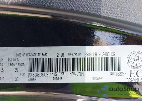 2018 Jeep Wrangler Jk Unlimited Sahara из США, поврежденный, VIN 1C4BJWEG8JL914415